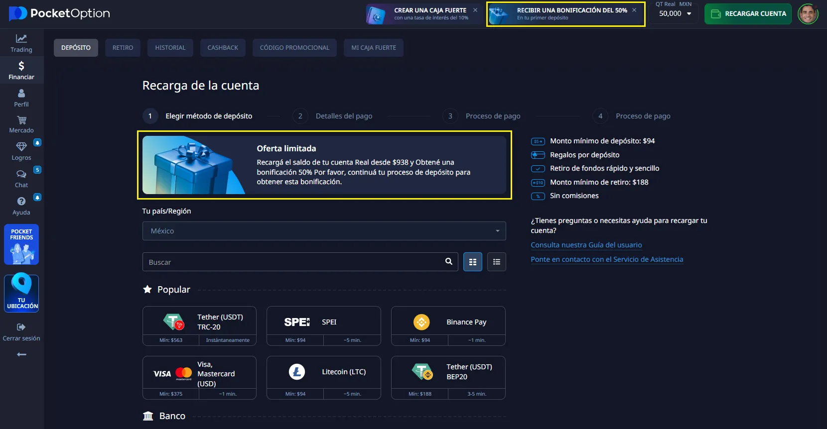 deposit-pocket option