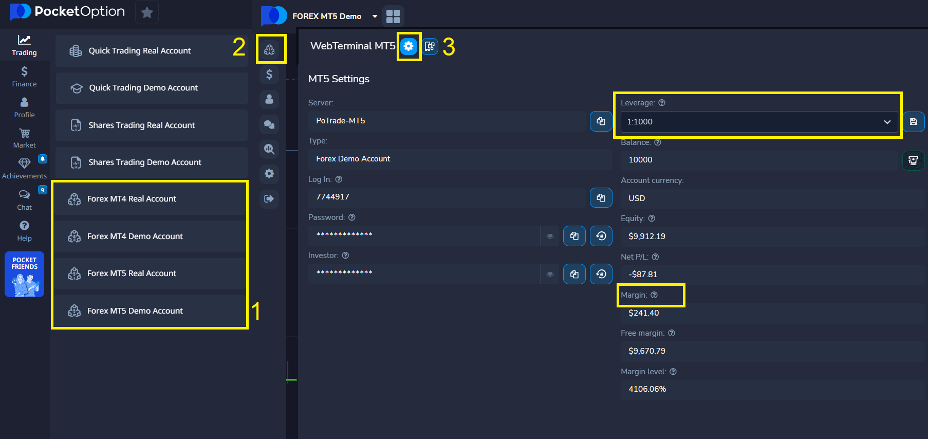 MT5 on Pocket Option