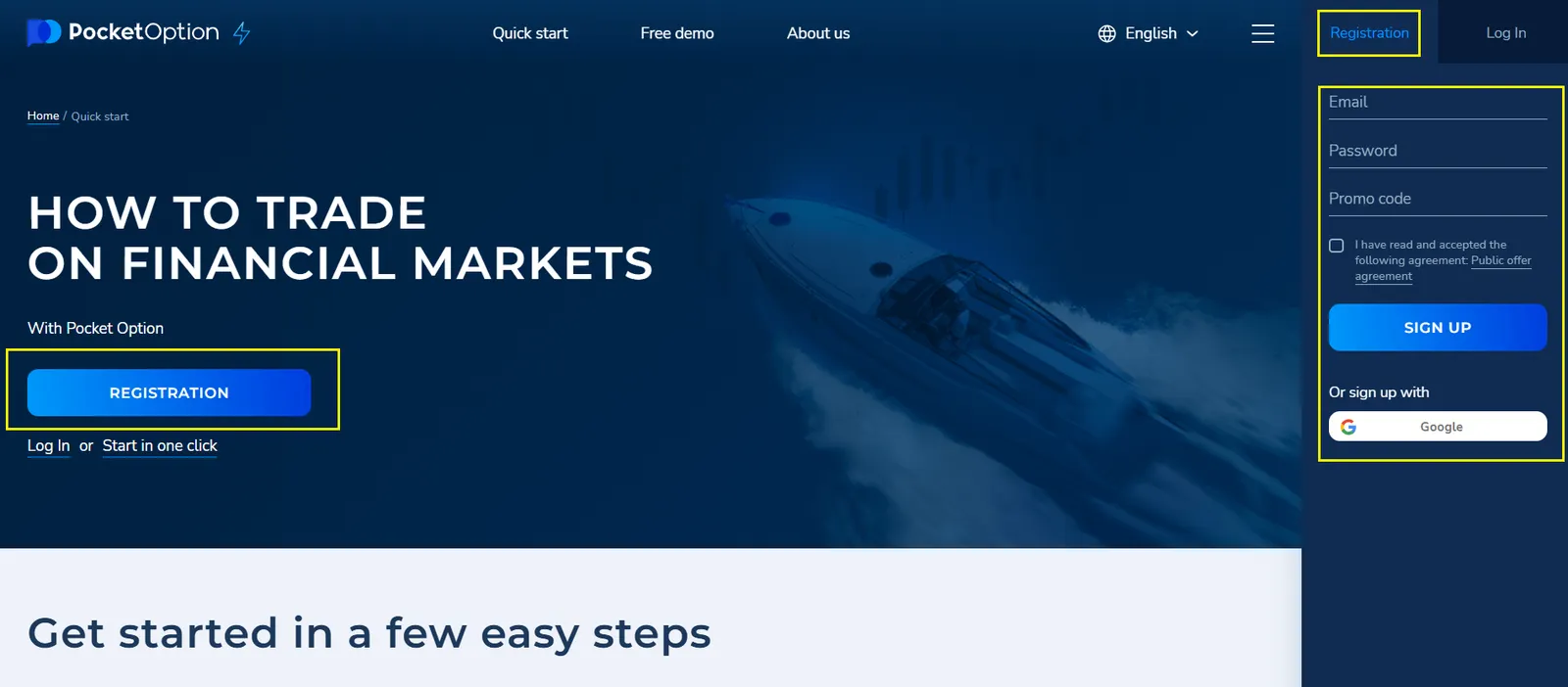 registration trading platform