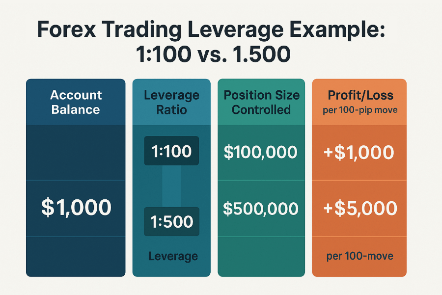 Gráfico Comparando Cenários de Alavancagem no Forex