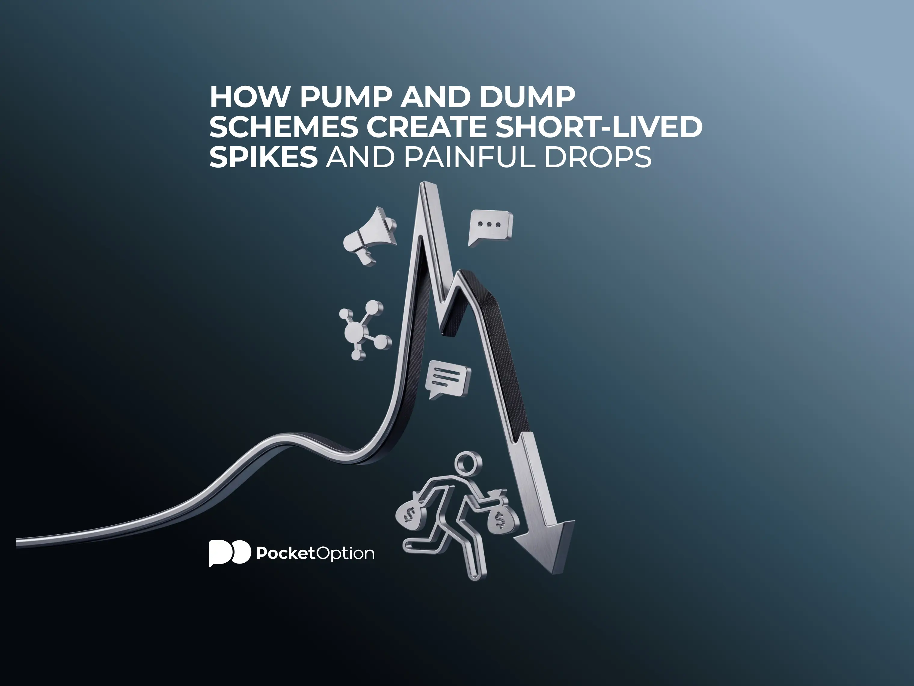 Pump and dump scheme creating a stock price spike and collapse