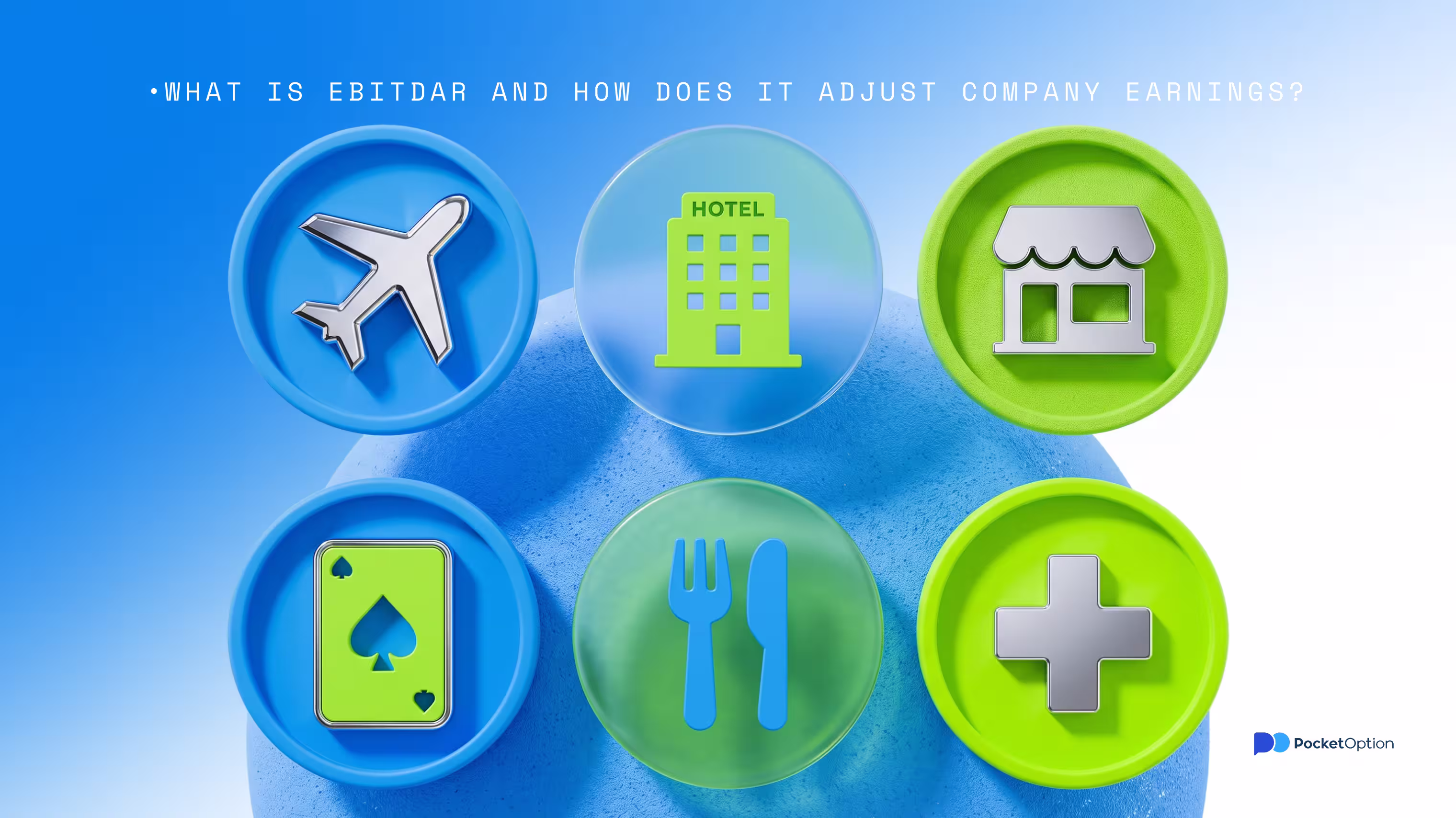 Icons representing airlines, hotels, retail chains, casinos, restaurants, and healthcare operators grouped under the label of industries that rely on EBITDAR