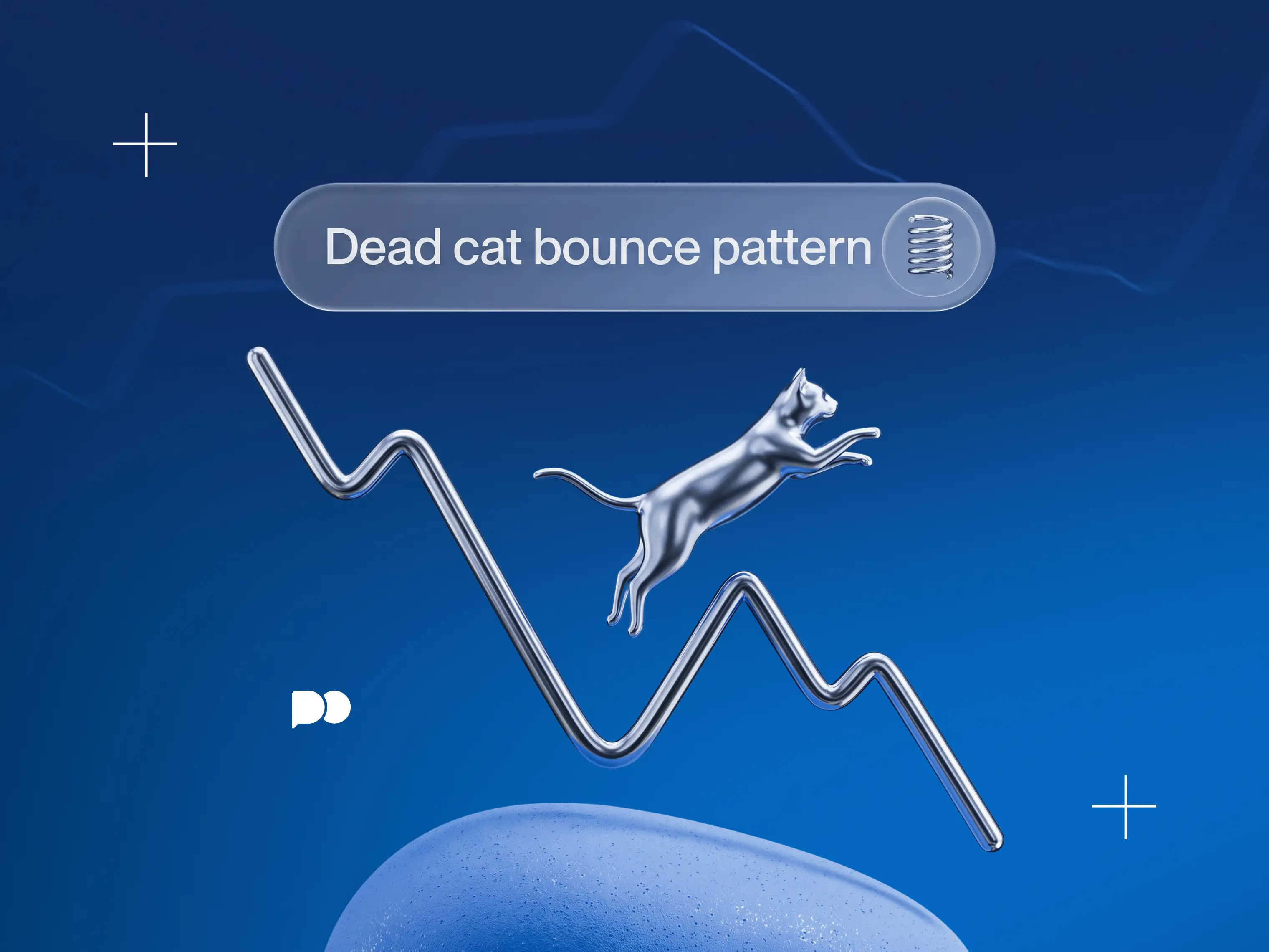 Dead cat bounce pattern on a stock market chart