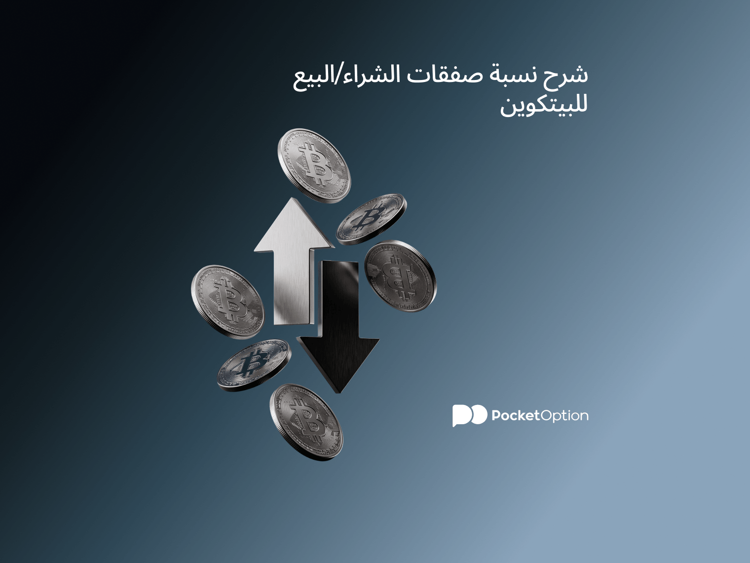 رسم بياني لنسبة صفقات الشراء إلى البيع للبيتكوين يوضح الانقسام بين صفقات الشراء وصفقات البيع