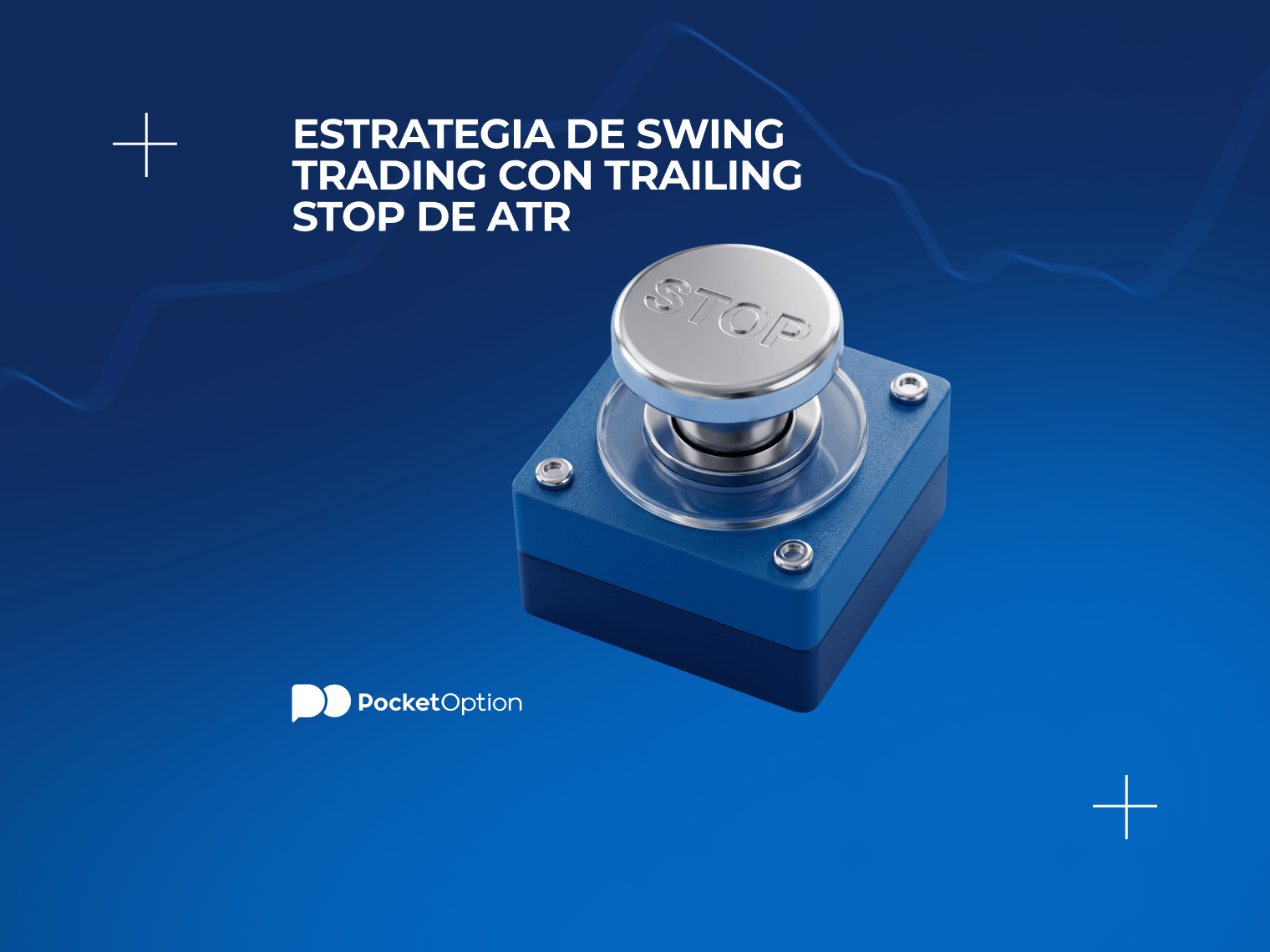 Gráfico de la estrategia de swing trading con trailing stop de ATR mostrando un stop siguiendo detrás del precio