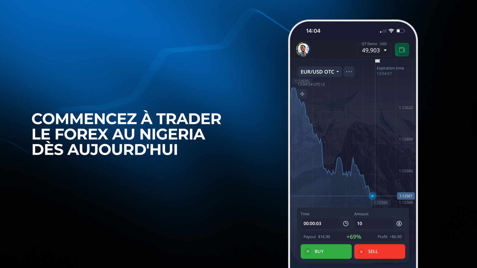Trading forex au Nigeria sur une application de trading mobile
