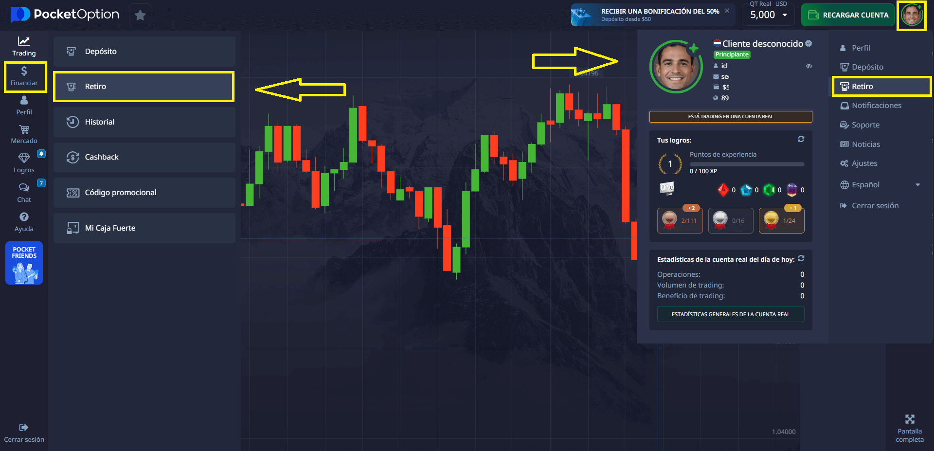 withdraw pocket Option Spain