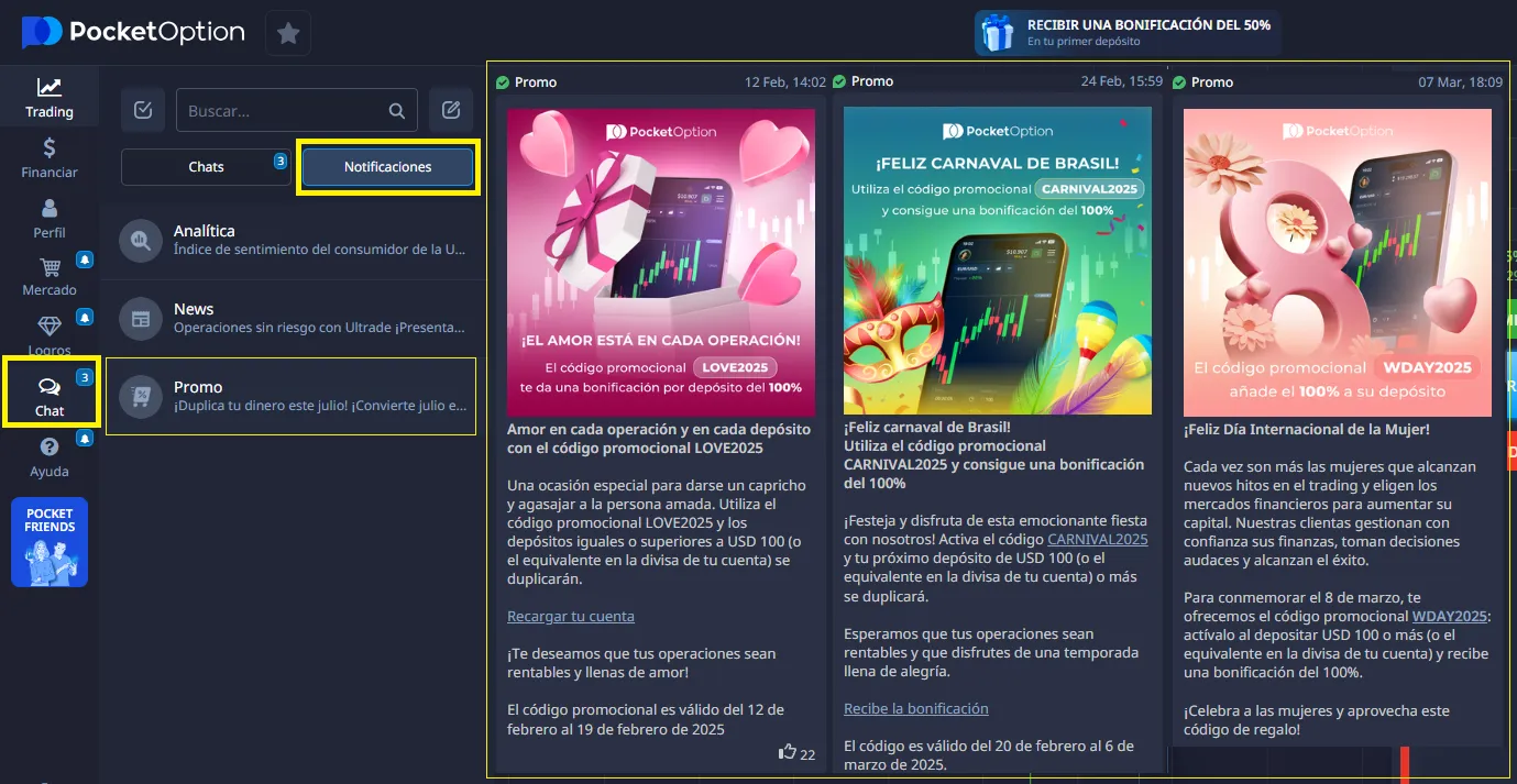 código promocional